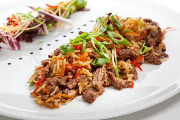 Stek ris med nötkött — Stockfoto