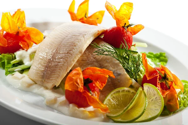 Platos de pescado caliente - Filete de trucha —  Fotos de Stock