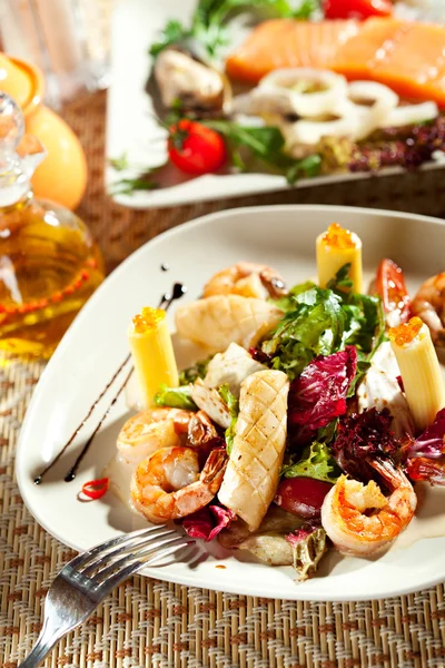 Seafood with Pasta — Stock Photo, Image