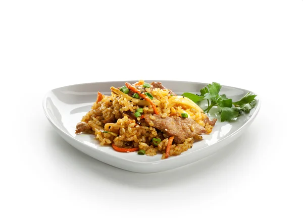 Freír arroz con carne — Foto de Stock