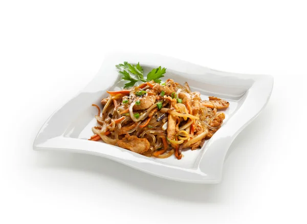 Pollo con tagliatelle — Foto Stock