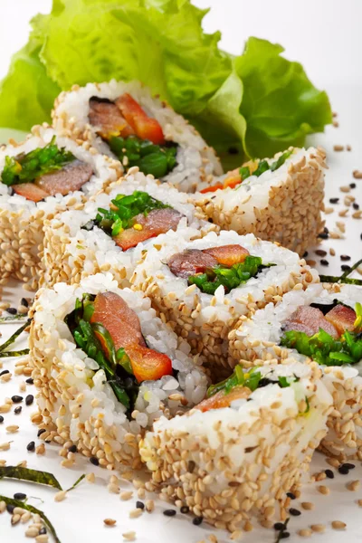 Smoked Salmon Roll — Stock Photo, Image