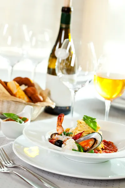 Seafood Spaghetti — Stock Photo, Image