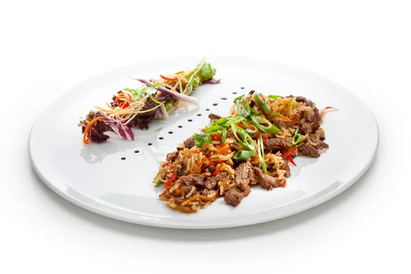 Stek ris med nötkött — Stockfoto