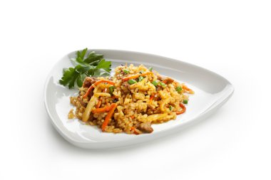 Fry pirinç sığır eti ile