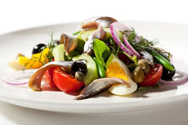 Salada com anchova — Fotografia de Stock