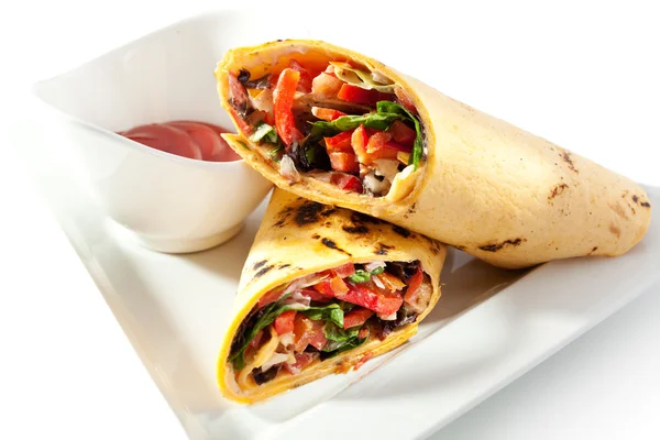 Burrito mit Gemüse — Stockfoto