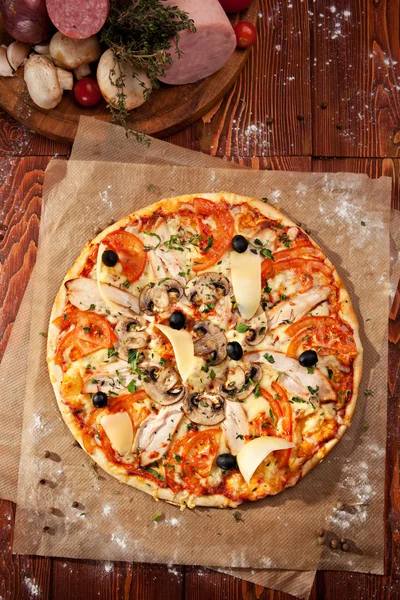 Würzige Pizza — Stockfoto