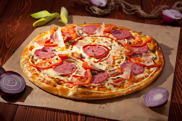 Vlees, pizza — Stockfoto