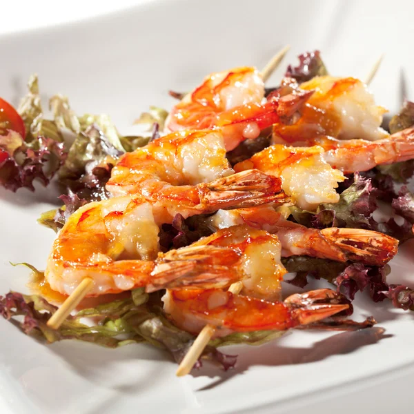 Skewered Shrimps — Stock Photo, Image