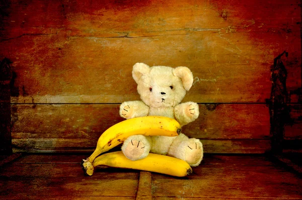 Teddybär mit Früchten — Stockfoto