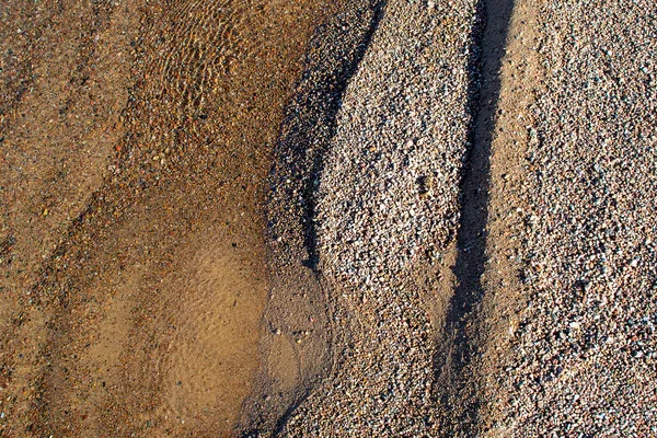 Sable Motif Eau Gros Plan Dans Des Couleurs Chaudes Brunes — Photo