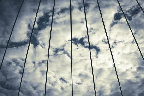 Dramatic sky with iron bars