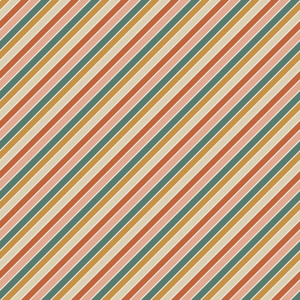 Seamless Pattern Retro Colorful Line Geometric Seamless Background Seventies Style — ストックベクタ