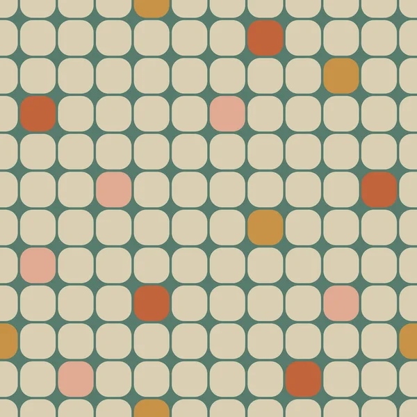 Seamless Pattern Retro Colorful Geometric Square Seamless Background Seventies Style — ストックベクタ