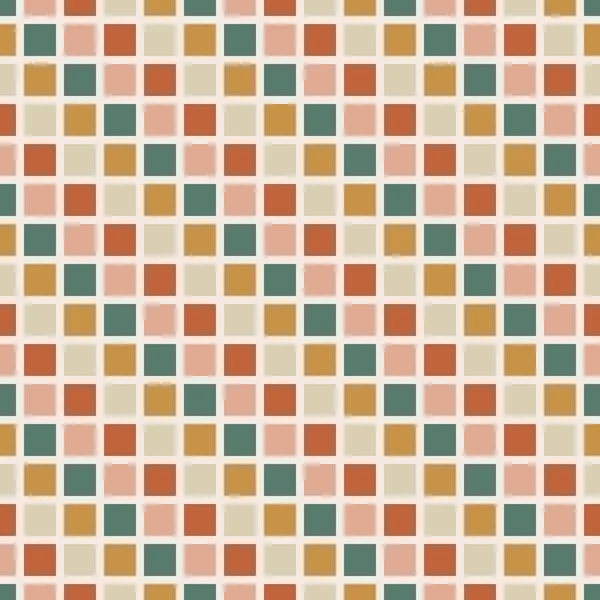 Seamless Pattern Retro Colorful Geometric Square Seamless Background Seventies Style — Stockvektor