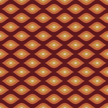 70 s seamless pattern. Retro geometric seamless background in seventies style. Groovy scrapbook paper. Yellow, orange, brown vintage colors vector pattern