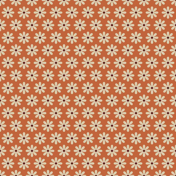 Seamless Pattern Retro Flower Geometric Seamless Background Seventies Style Groovy — ストックベクタ