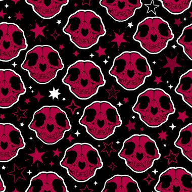 kırmızı çizgi film cadılığı kedi kafatası