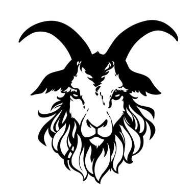 Boynuzlu bir keçi kafası.