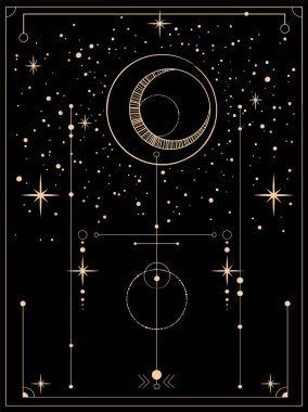 Kozmik güdüleri olan dekoratif tarot kartı