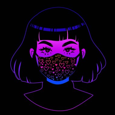 Tıbbi madalyalı genç bir kızın yüzü.