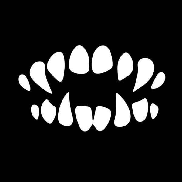 Monstermund Mit Scharfen Zähnen — Stockvektor