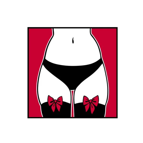 Women Panties Stockings Bows Model — Stock Vector