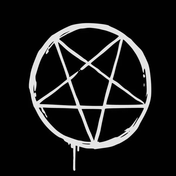 Mystický Bílý Pentagram Kape Dolů — Stockový vektor
