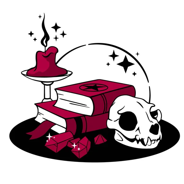 Brujería Composición Objetos Mágicos — Vector de stock