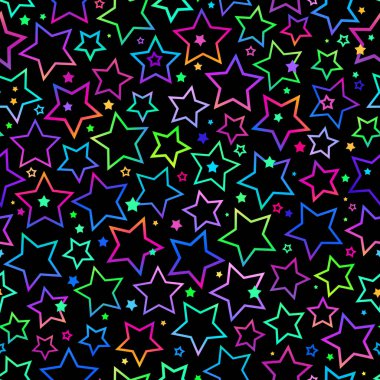 Parlak neon yıldızlı kusursuz arkaplan
