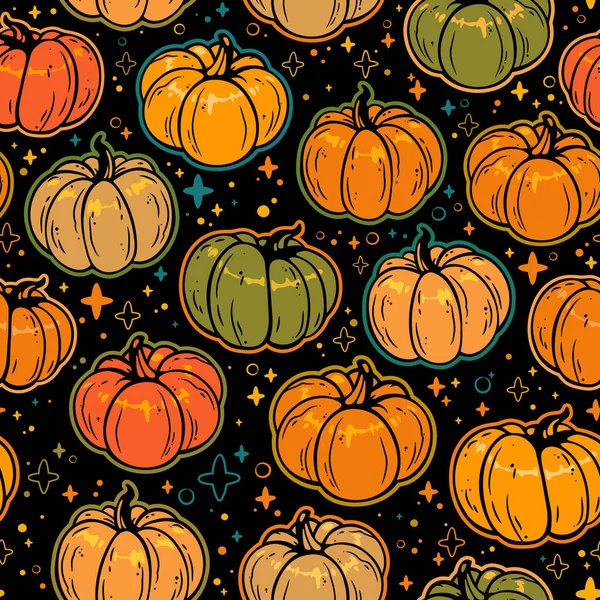 Illustration Transparente Citrouilles Orange Mûres — Image vectorielle