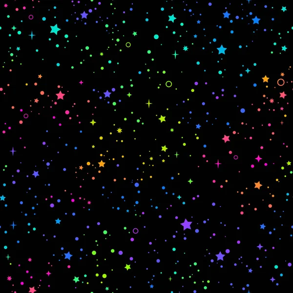 Seamless Background Bright Rainbow Stars — Stock Vector