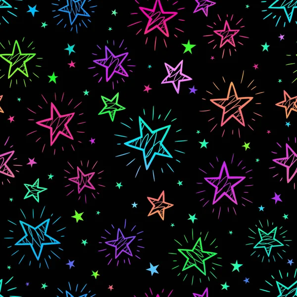 Seamless Background Bright Stars — Stock Vector
