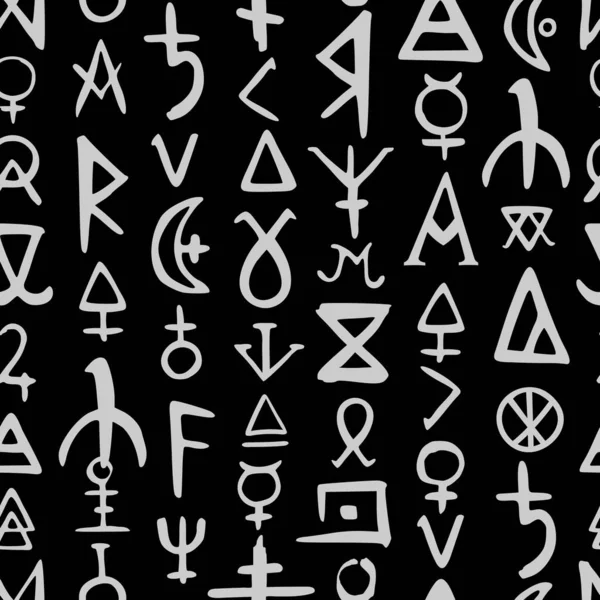 Nahtlose Muster Mit Alchemistischen Und Okkulten Symbolen — Stockvektor