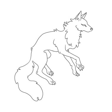 Korkunç süzülen beyaz sihirli tilki