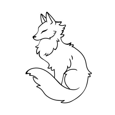 Profilde pofuduk tilkinin siyah silueti