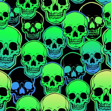 Parlak insan kafataslarının kusursuz çizimi