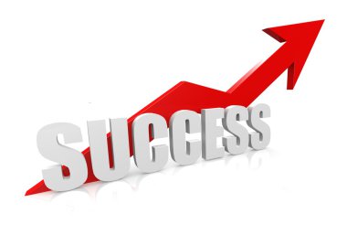 başarı ile yukarı doğru kırmızı ok