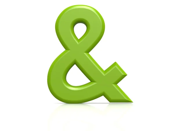 Ampersand sign green — Stock Photo, Image