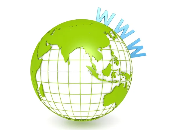 Green earth with www — Stock Photo, Image