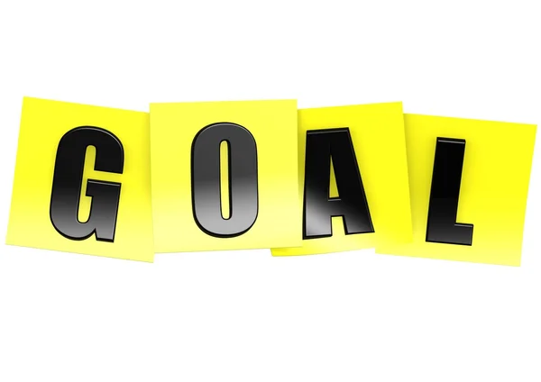 Goal in yellow note — Stock Photo, Image