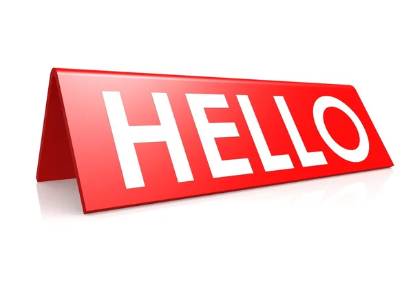 Hello tag in red — Stock Photo, Image