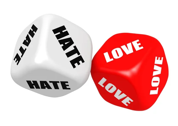 Love hate dices — Stock Photo, Image