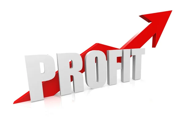 Profit with upward red arrow — Stock Photo, Image