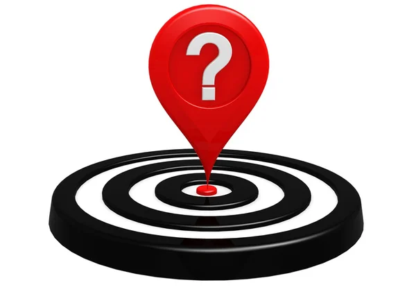 Question mark on the target board — Stock Photo, Image