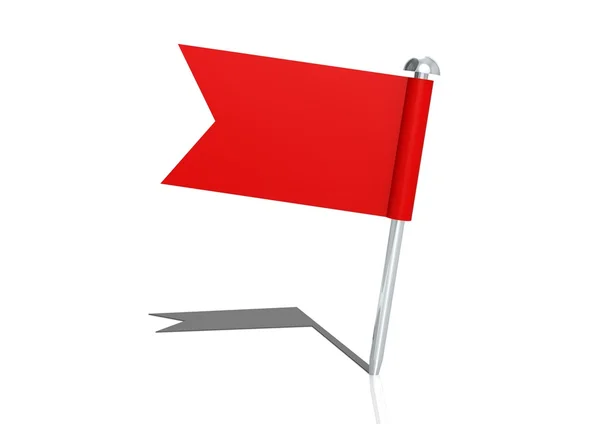 Red flag pin with shadow — Stock Photo, Image