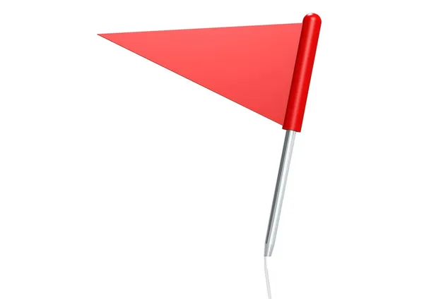 Red triangle flag pin — Stock Photo, Image