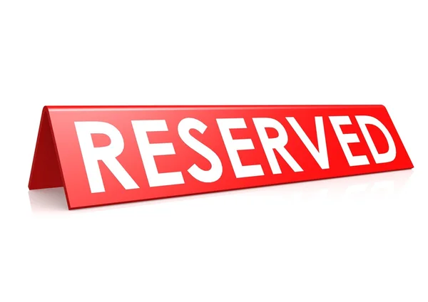 Reserved tag in red — Stock Photo, Image