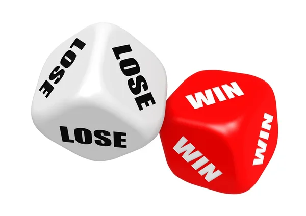 Win Lose Draw Red Dice  Great PowerPoint ClipArt for Presentations 